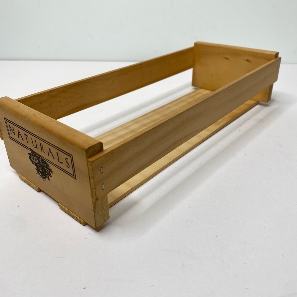 Vintage Naturals Music Cassette Tape Wooden Storage Crate Holds 15‎ Tape